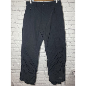 Gotcha Nylon Snow Pants Black Lined Skiing Snowboarding Unisex Sz Large Rare VTG